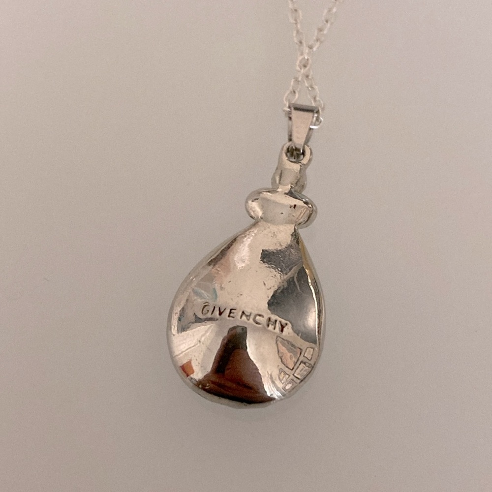 Givenchy Silver Necklace with Blue Teardrop Pendant - Picture 3 of 5